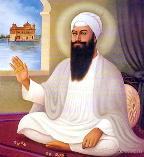 Sri Guru Arjan Dev Ji In White Dress