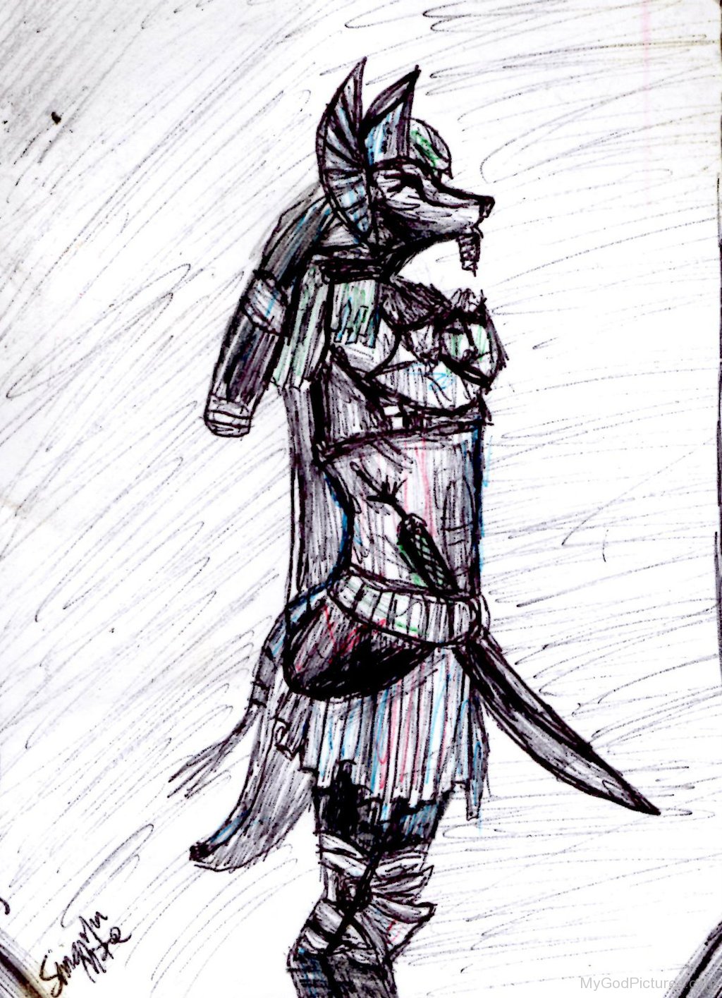 Pencil Sketch Of Anubis God Pictures