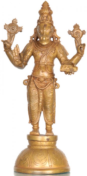 Beautiful Golden Statue Of Lord Hayagreeva Ji