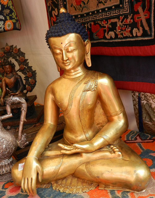 Beautiful Golden statue Of Lord Buddha Ji