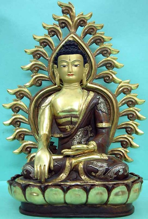 Black And Golden Picture Of Gautam Buddha Ji