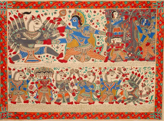 Lord Vishnu kills The Horseheaded Demon Hayagreeva