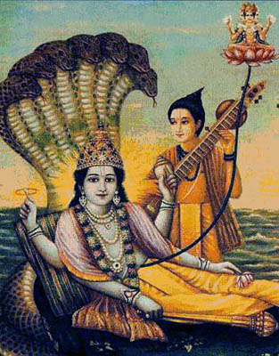 Narada With Bhagwan Vishnu