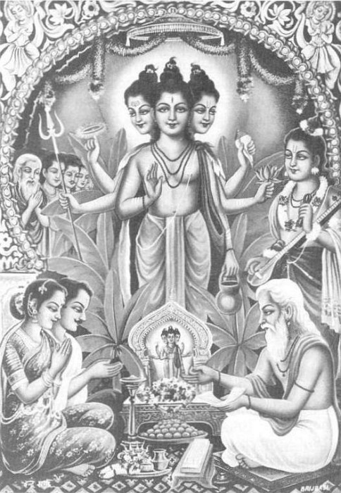 Shree Dattatreya Ji Black And White Image