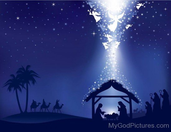 Jesus Christ Birth Night Scene