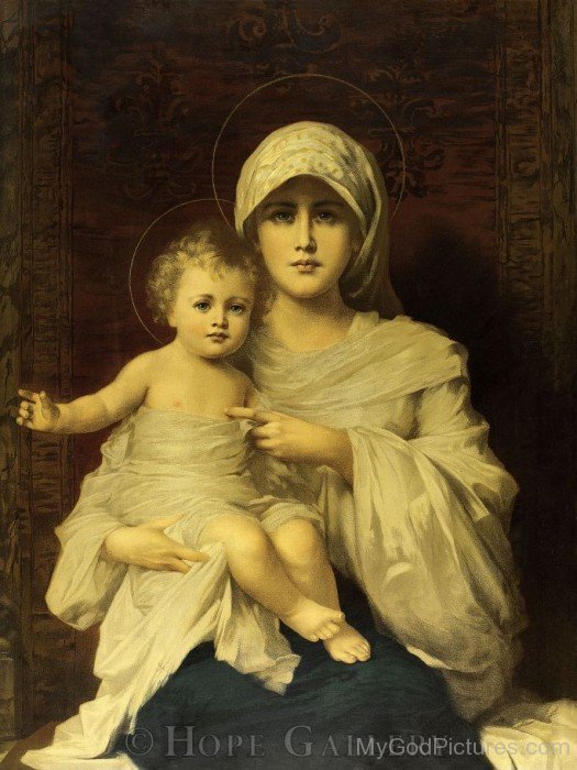 Jesus Christ Image Childhood With His Mother