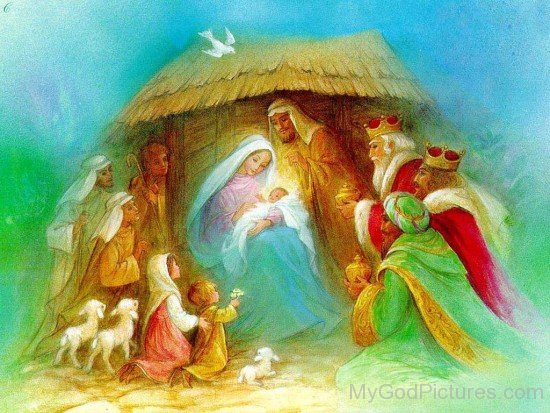Amazing Painting Of Lord Jesus In the Lap Of Mother Marry