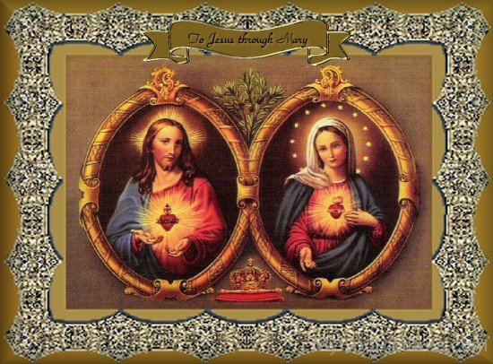 Beautiful Frame Of Mother Marry With Jesus Christ