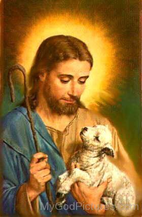 Beautiful Image Of Jesus Christ With Lamb