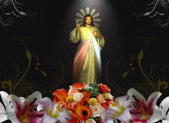 Beautiful Image Of Lord Jesus On Flower