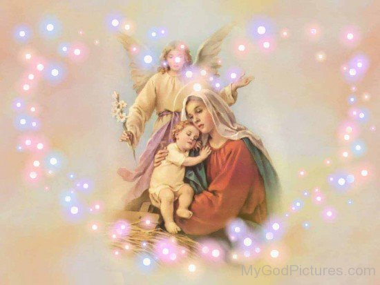 Beautiful Image Of Mother Marry With Jesus Christ In His Arms
