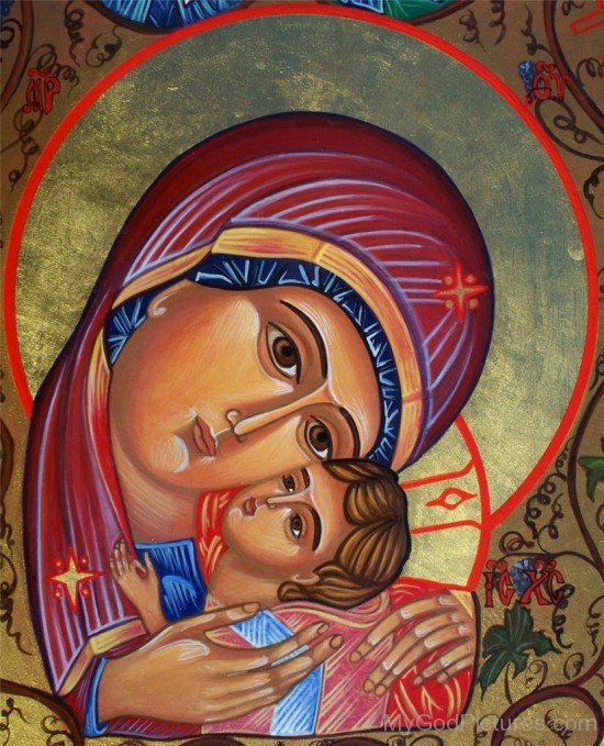 Beautiful Painting Of Mother Marry With Jesus