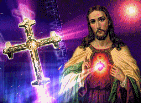 Glitter Image Of Jesus Christ With Cross