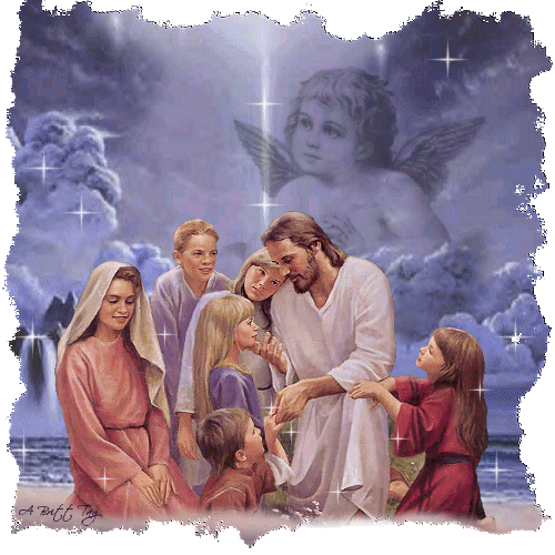 Glitter Image Of Lord Jesus With Childrens