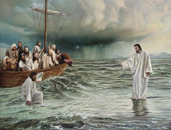Image Of Jesus Walking On A Water