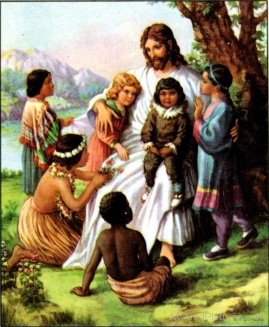 Jesus Teaching The Children In Image