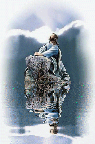 Lord Jesus Christ Sitting On A Stone