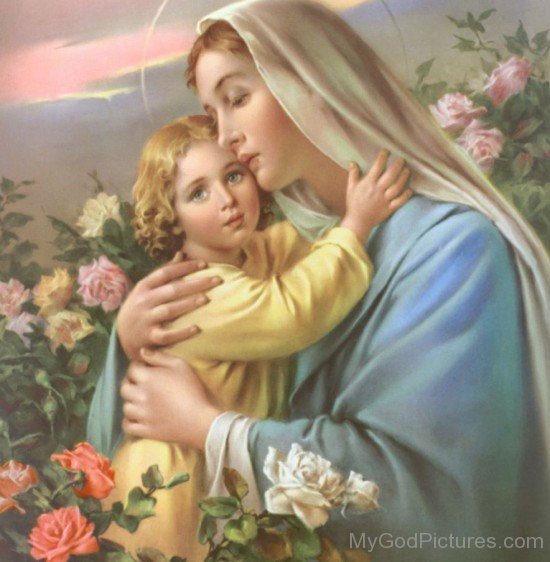 Lord Jesus With His Mother Arms