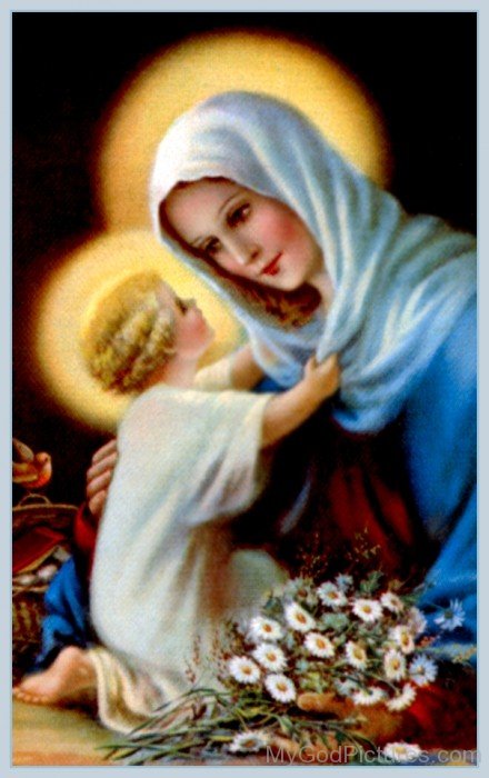 Lord Jesus With His Mother In Childhood