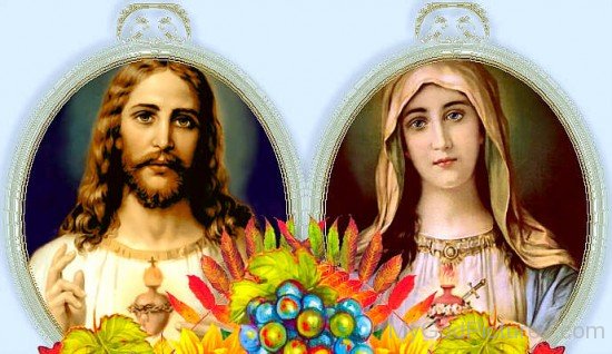 Lord Jesus With Mother Marry In Frame Image