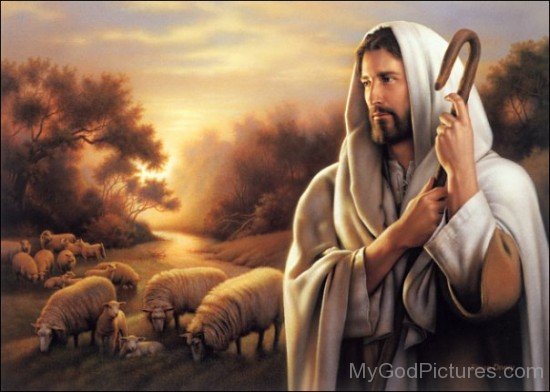 Lord Jesus With Sheeps