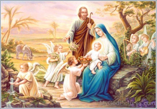 Mother Marry And Lord Jesus With childrens