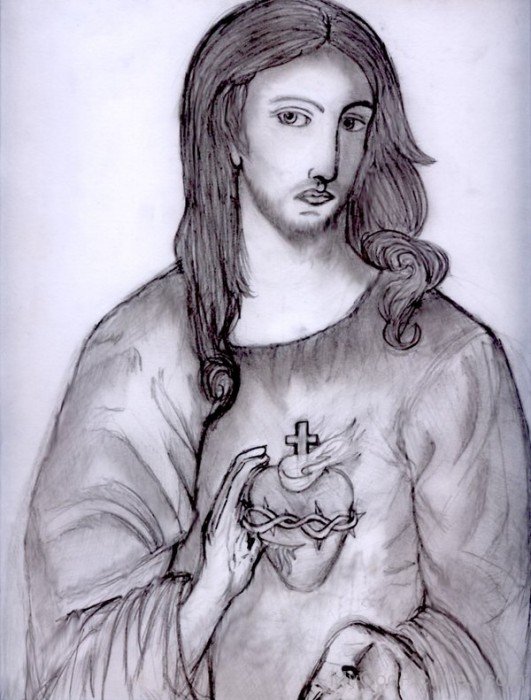 Pencil Portrait of Lord Jesus Christ
