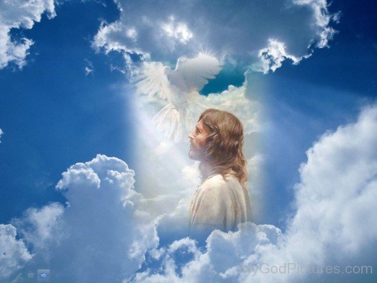 Side Pose Of Lord Jesus In Sky