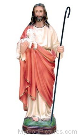 Statue Of Jesus Christ With Lamb