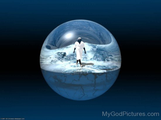 Beautiful Image Of Lord Jesus In Globe