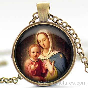 Beautiful Locket Image Of Mother Marry With Jesus