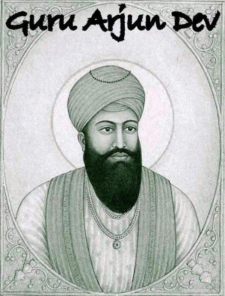 Black And White Image Of Guru Arjan Dev Ji