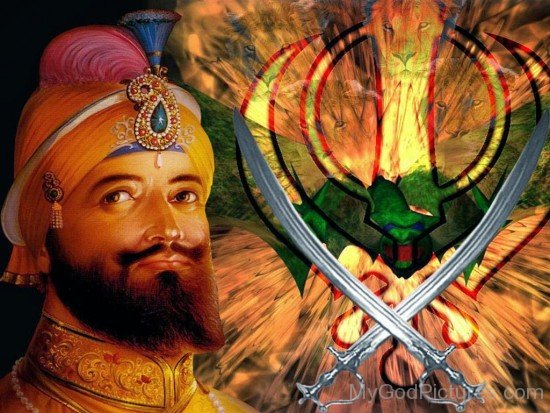 Colourful Picture Of Guru Gobind Singh Ji