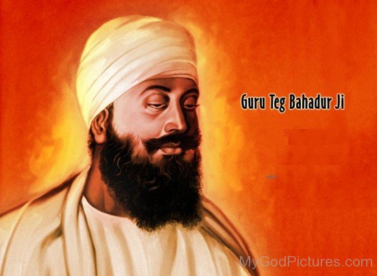 Colourfull Painting Of Guru Tegh Bahadur G