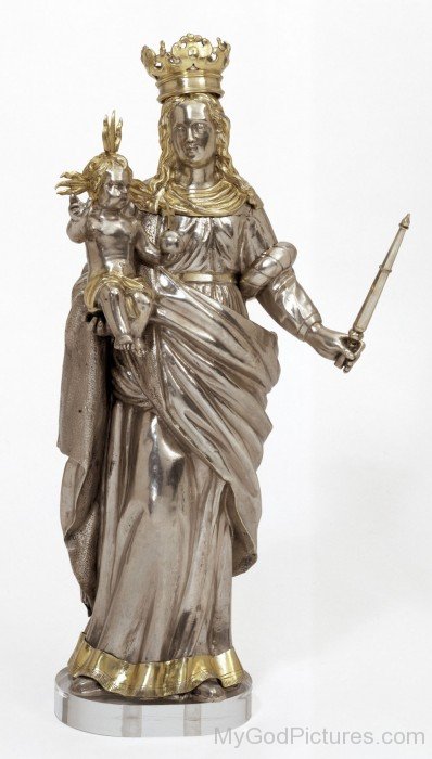 Copper Statue Of Mother Marry With Jesus