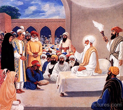 Emperor Akbar InThe Presence Of Shree Guru Amar Das Ji