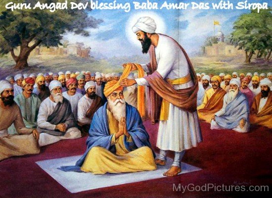 Guru Angad Dev Blessing Baba Amar Das With Siropa