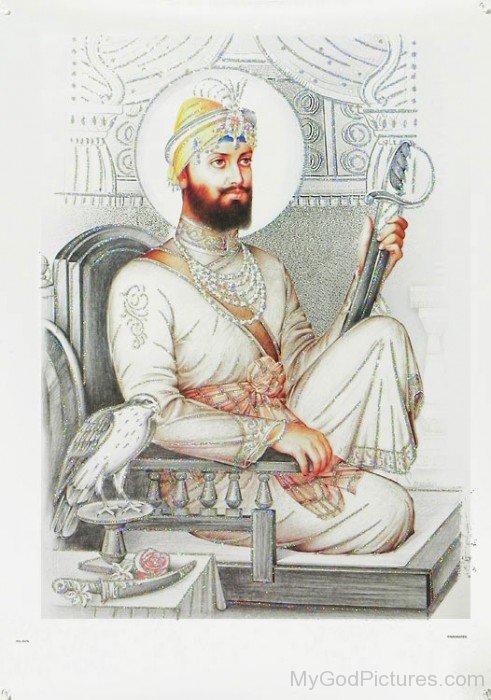 Guru Gobind Singh Ji In White Dress