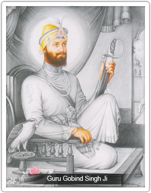 Guru Gobind Singh Ji in white Dress