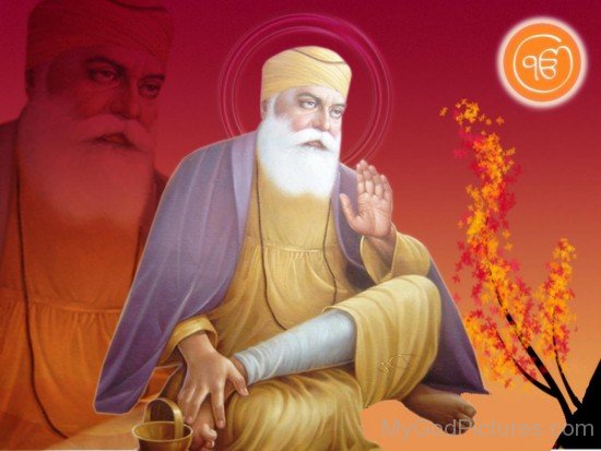 Guru Nanak Dev Ji In Sitting Pose