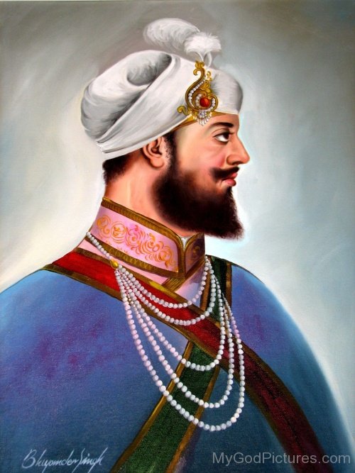 Image Of Guru HarGobind Ji In White Dastar