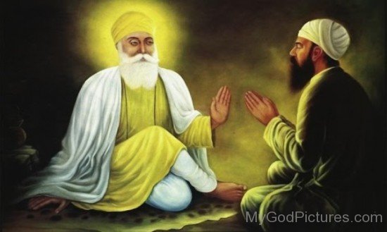 Image Of Guru Nanak Dev Ji In Lemon Dress