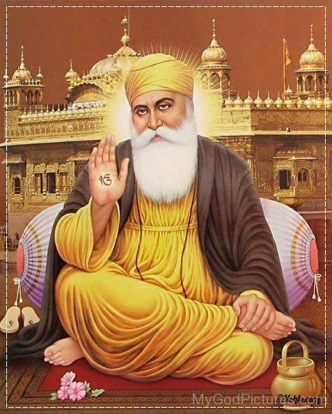 Image Of Guru Nanak Dev Ji In Sitting Pose