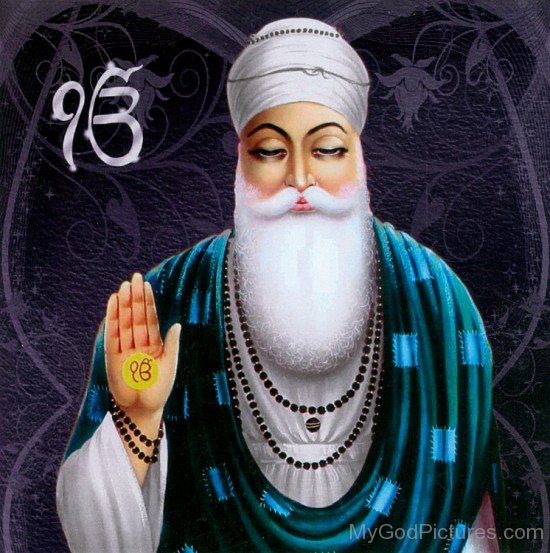 Image Of Guru Nanak Dev Ji In White Turban