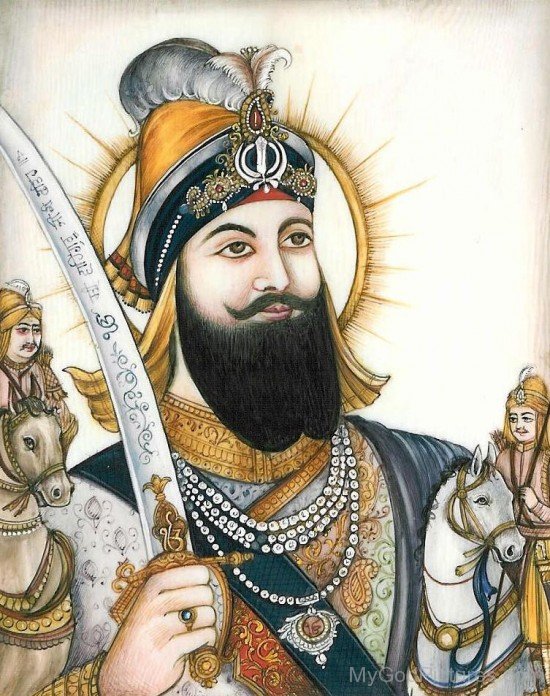 Pencil Colour Painting Of Guru Gobind Singh Ji