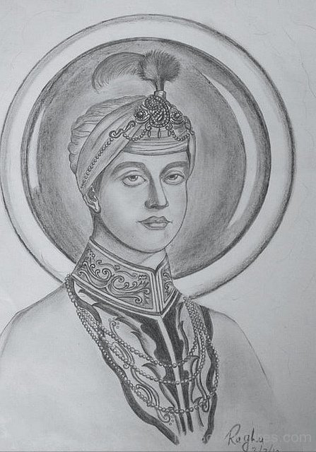 Pencil Painting Of Guru Har Krishan Ji