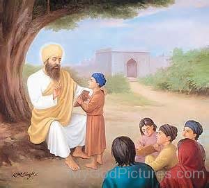 Shree Guru Angad Dev Ji Teaching Gurmuki To Childrens