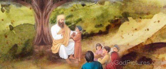 Shri Guru Angad Dev Ji With Childs