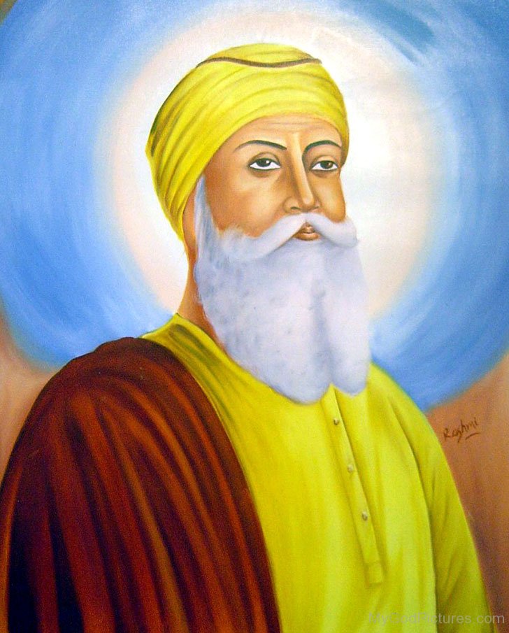 Side Pose Painting Of Guru Nanak Dev Ji