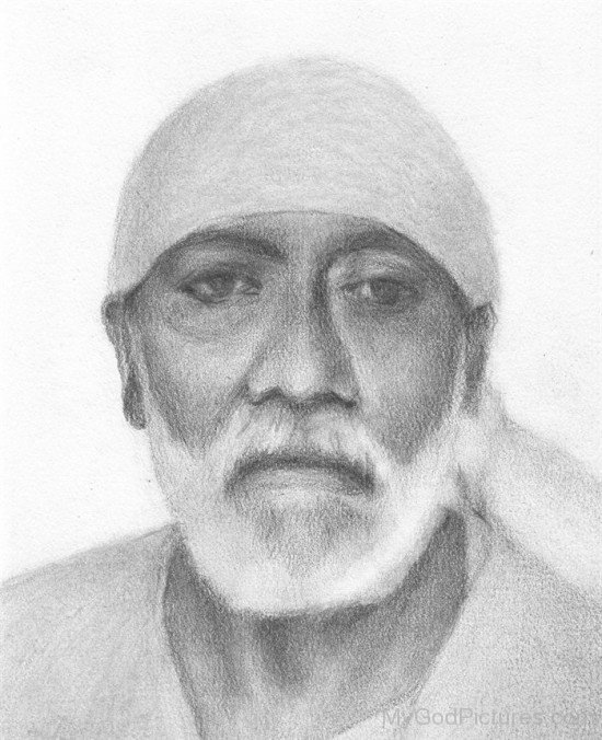 Amazing  Pencil Sketch Of Sai Baba Ji